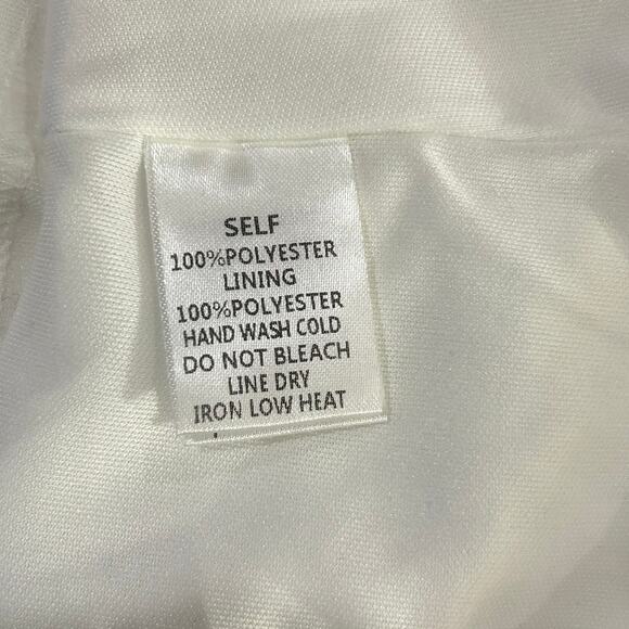 New Promesa Chiffon‎ Maxi White Ruffle Bodice Adjustable Straps Dress Medium - Picture 12 of 13